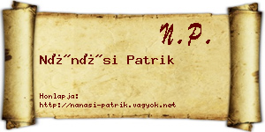 Nánási Patrik névjegykártya