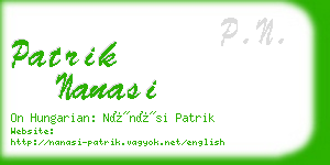 patrik nanasi business card